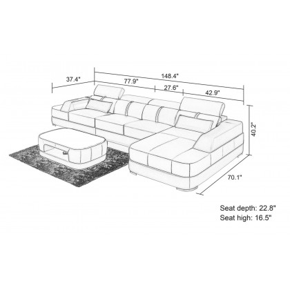 Jubilee - Grimdale Small Modern Right Hand Facing Sectional