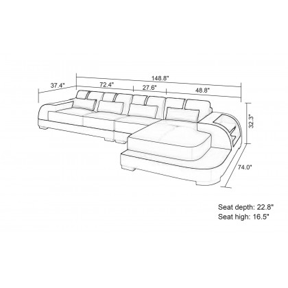 Jubilee - Syras Small Modern Right Hand Facing Sectional