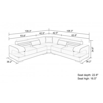 Jubilee - Eleese Modern Sectional with Led
