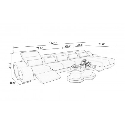 Jubilee - Aetius Small Modern Right Hand Facing Sectional with Recliner
