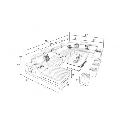 Jubilee - Selena Style F Modular Tufted Sectional