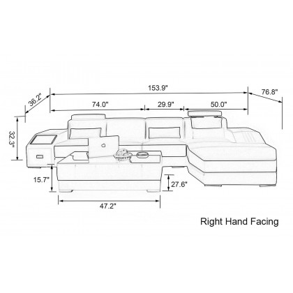 Jubilee - Baiae Small Modern Right Hand Facing Sectional