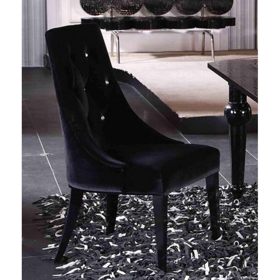 Jubilee Bocon Velour Dining Chair Set of 2 - Black, Velour