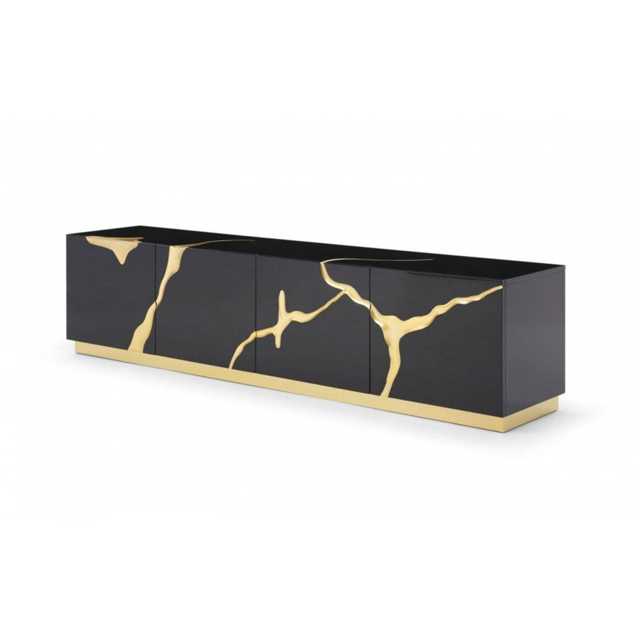 Jubilee - Ashton Modern TV Stand in Black/Gold