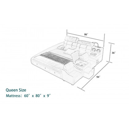 Jubilee - Sheffield Modular Modern Multifunctional Smart Right Hand Facing Bed
