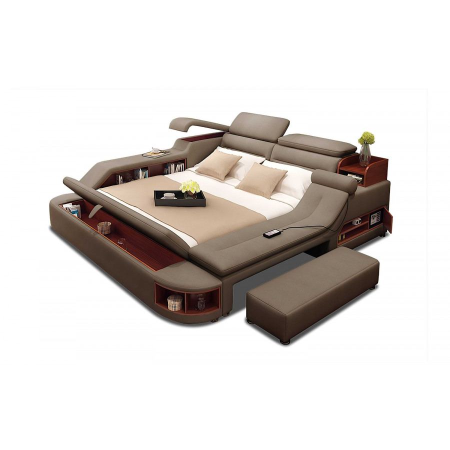 Jubilee - Claudia Modern Multifunctional Smart Right Hand Facing Bed with Bookshelves