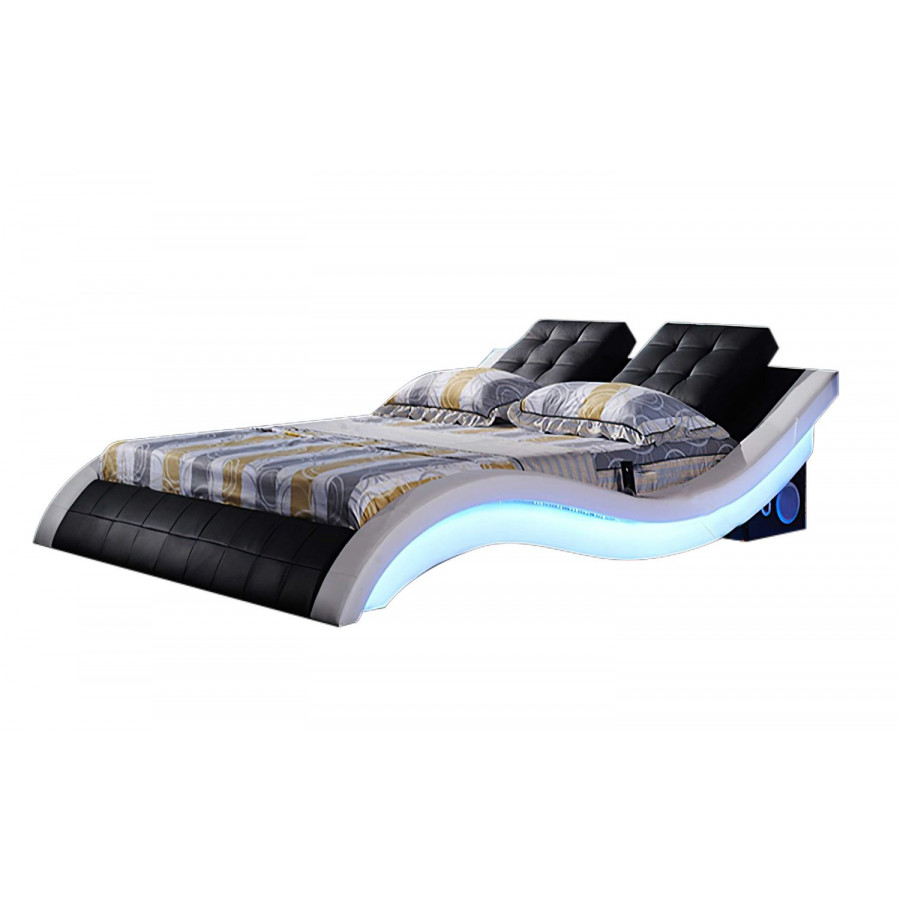 Jubilee - Bianca Curved Modern Platform Smart Bed with Led