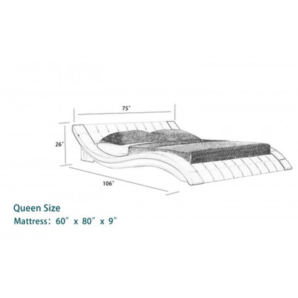 Jubilee - Sunna Curved Modern Platform Smart Bed with Led
