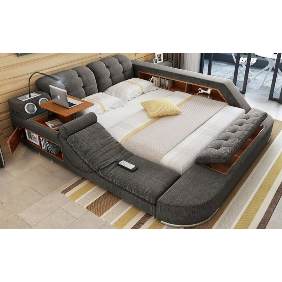 Jubilee - Valory Tech Smart Ultimate Bed in Dark Gray, Fabric