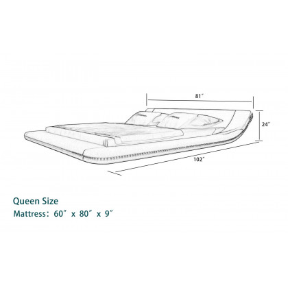 Jubilee - Tavia Modern Minimalist Bed with Leds