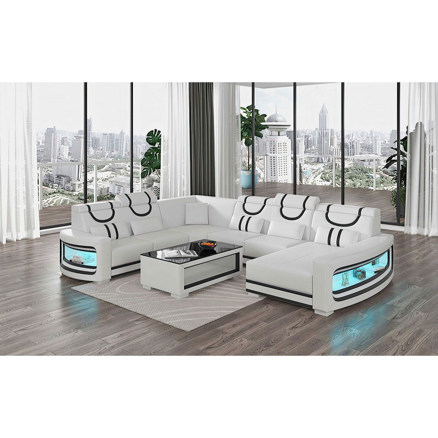 Jubilee - Luca Modern U-Shape Right Hand Facing Sectional with Led