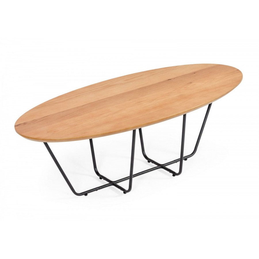 Jubilee - Arrone Coffee Table in Oak Veneer/Powder Coated Black, Wood/Metal