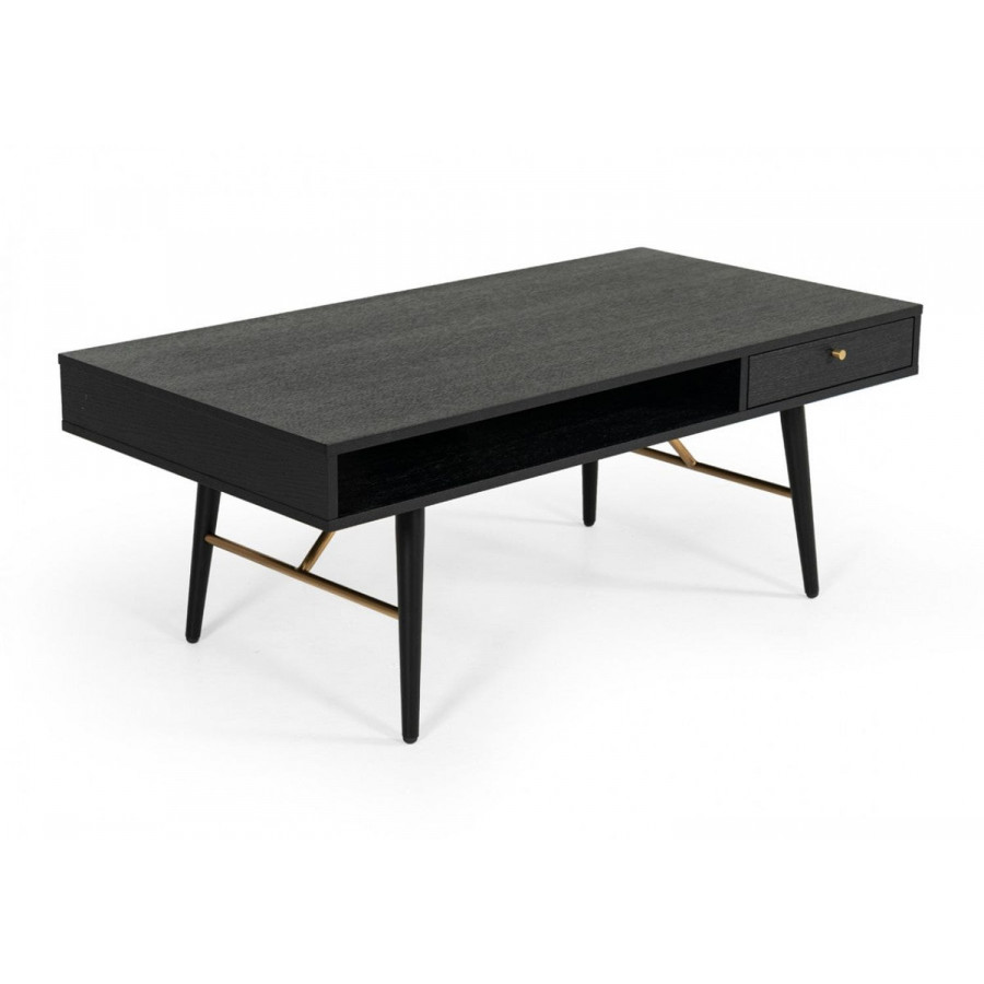 Jubilee - Chieti Modern Coffee Table in Black Oak/Gold