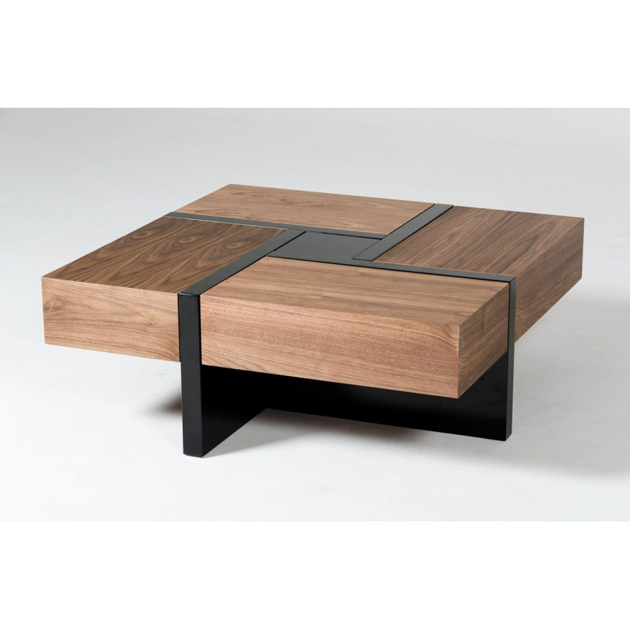 Jubilee - Paola Modern Square Coffee Table in Walnut/Black