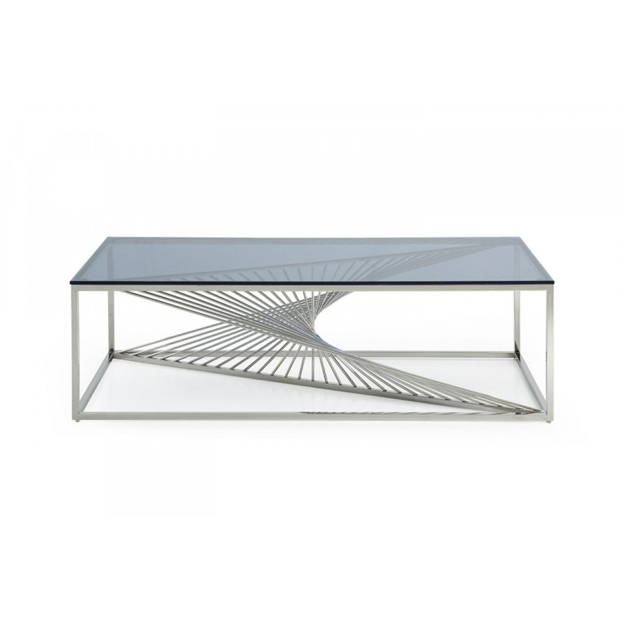 Jubilee - Scalea Modern Coffee Table in Glass/Stainless Steel
