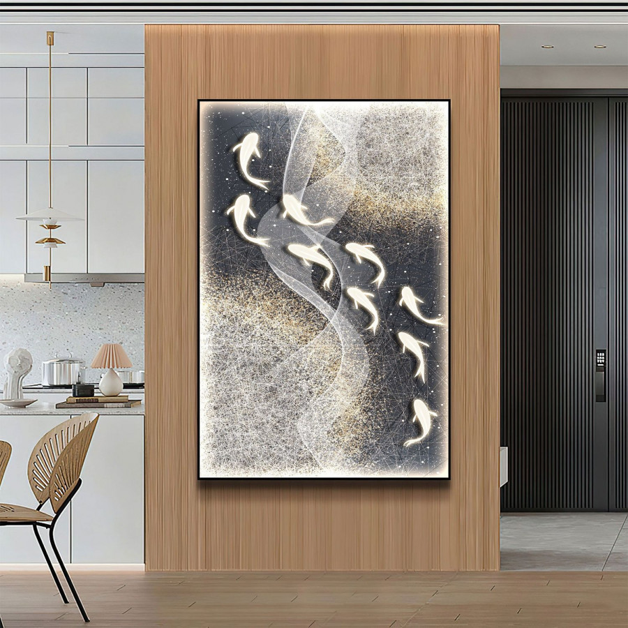 Jubilee Wall Art of Nine Koi Fish IV