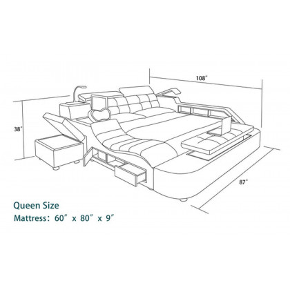 Jubilee - Raven Modern Multifunctional Smart Right Hand Facing Bed