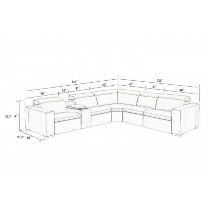Jubilee - Motique Modern Sectional with Recliner