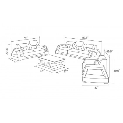 Jubilee - Ozzy Modern Sofa Set
