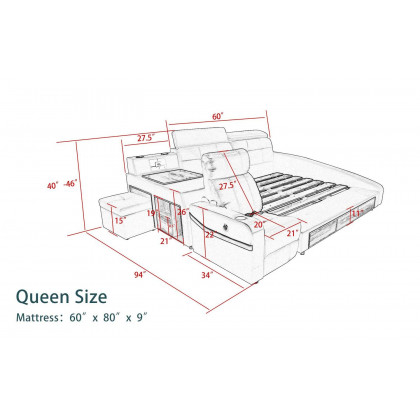 Jubilee - Veronica Multifunctional Smart Right Hand Facing Bed