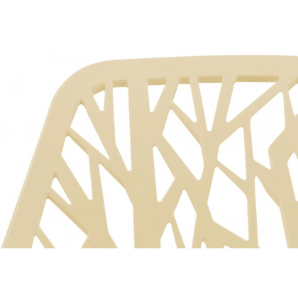 LeisureMod Asbury Modern Forest Design Dining Side Chair - Cream