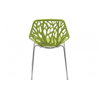 LeisureMod Asbury Modern Forest Design Dining Side Chair - Green