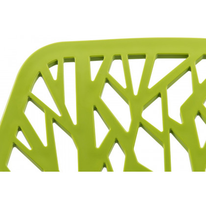 LeisureMod Asbury Modern Forest Design Dining Side Chair - Green