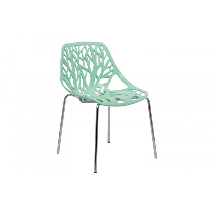 LeisureMod Asbury Modern Forest Design Dining Side Chair - Mint