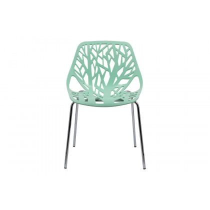 LeisureMod Asbury Modern Forest Design Dining Side Chair - Mint
