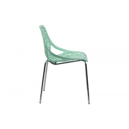 LeisureMod Asbury Modern Forest Design Dining Side Chair - Mint