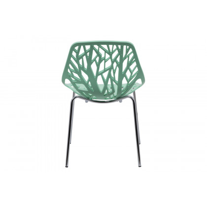LeisureMod Asbury Modern Forest Design Dining Side Chair - Mint