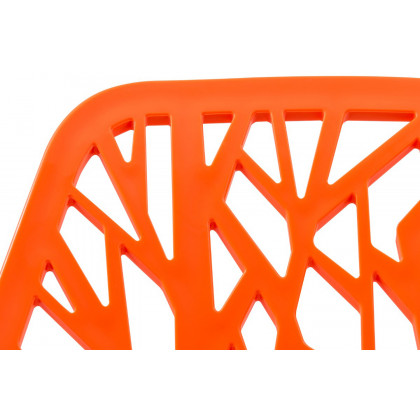 LeisureMod Asbury Modern Forest Design Dining Side Chair - Orange