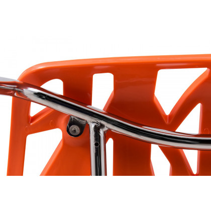 LeisureMod Asbury Modern Forest Design Dining Side Chair - Orange