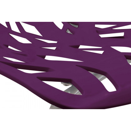LeisureMod Asbury Modern Forest Design Dining Side Chair - Purple