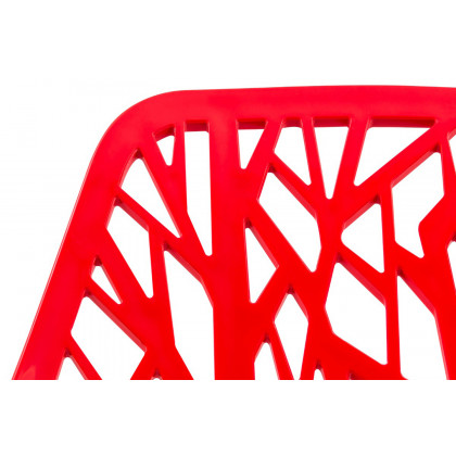 LeisureMod Asbury Modern Forest Design Dining Side Chair - Red
