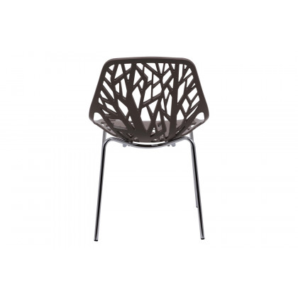 LeisureMod Asbury Modern Forest Design Dining Side Chair - Taupe