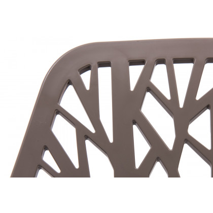 LeisureMod Asbury Modern Forest Design Dining Side Chair - Taupe