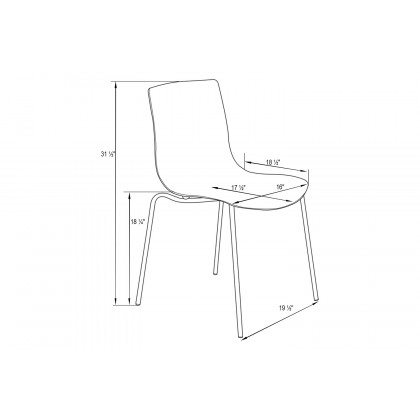 LeisureMod Astor Modern Water Drop Design Dining Side Chair - Transparent/Blue