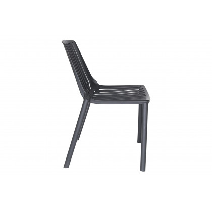 LeisureMod Acken Mid-Century Modern Plastic Dining Chair (Set Of 4) - Black