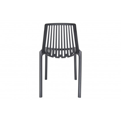 LeisureMod Acken Mid-Century Modern Plastic Dining Chair (Set Of 4) - Black