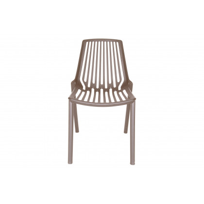 LeisureMod Acken Mid-Century Modern Plastic Dining Chair (Set Of 4) - Taupe