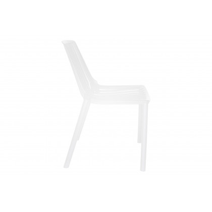 LeisureMod Acken Mid-Century Modern Plastic Dining Chair (Set Of 2) - White