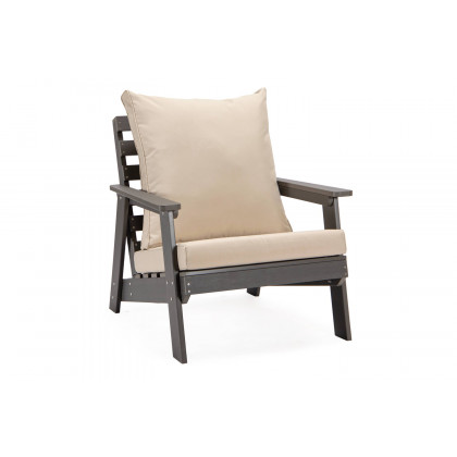 LeisureMod Alpine Modern Polystyrene 4-Peice Patio Conversation Set - Beige