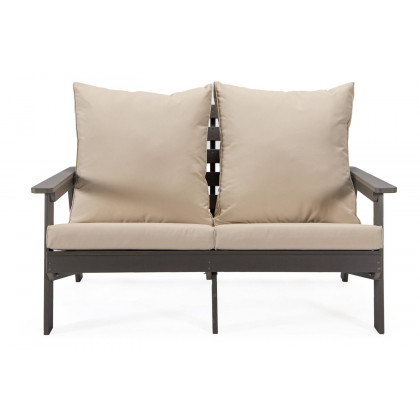 LeisureMod Alpine Modern Polystyrene 4-Peice Patio Conversation Set - Beige
