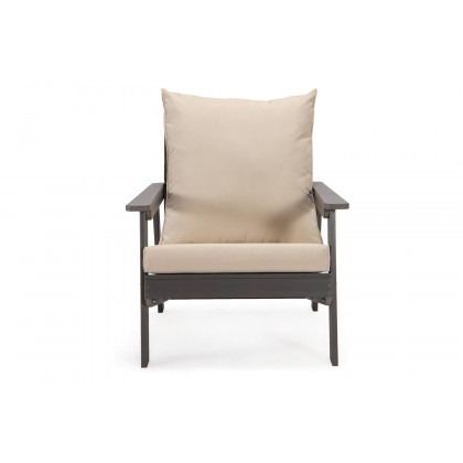 LeisureMod Alpine Modern Polystyrene 4-Peice Patio Conversation Set - Beige
