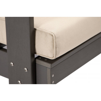 LeisureMod Alpine Modern Polystyrene 4-Peice Patio Conversation Set - Beige
