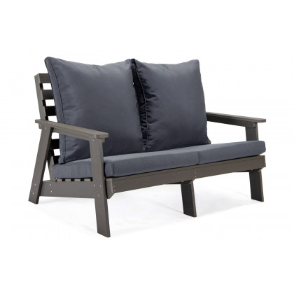 LeisureMod Alpine Modern Polystyrene 4-Peice Patio Conversation Set - Charcoal
