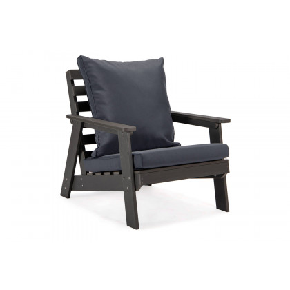 LeisureMod Alpine Modern Polystyrene 4-Peice Patio Conversation Set - Charcoal