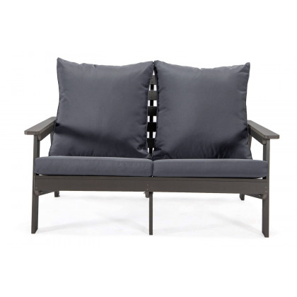 LeisureMod Alpine Modern Polystyrene 4-Peice Patio Conversation Set - Charcoal