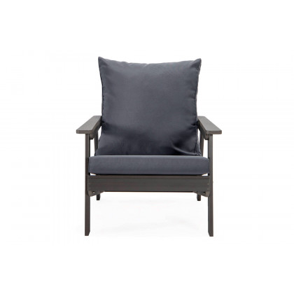 LeisureMod Alpine Modern Polystyrene 4-Peice Patio Conversation Set - Charcoal